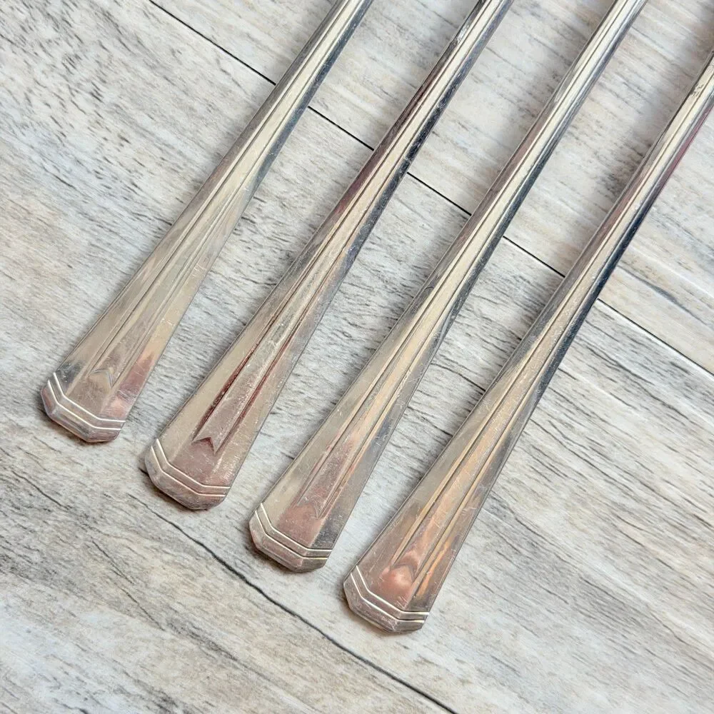 Set of 4 Oneida Northwest Silverplate Cocktail Seafood Forks USA Vintage Flatwar